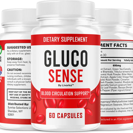 GlucoSense 3-Pack Capsules – Maximum Strength 180 Count