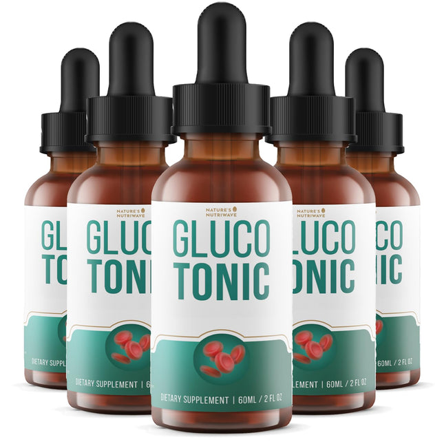 Nature's NutriWave GlucoTonic - Liquid Formula with Chromium & Herbal Extracts | 60ml, 60 Servings | Non-GMO