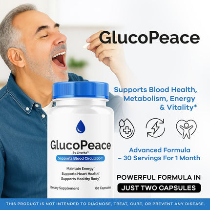 GlucoPeace Capsules (2 Pack) – Circulatory Support, 120 Count