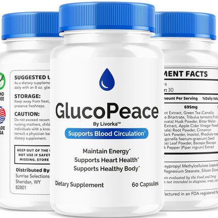 GlucoPeace Capsules (2 Pack) – Circulatory Support, 120 Count