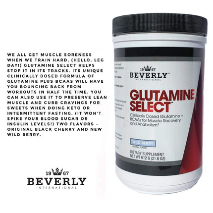 Beverly International Glutamine Select - 60 Servings | Lean Muscle & Recovery
