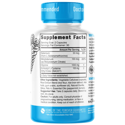 GlyNAC-ET NAC Ethyl Ester Supplement | 60 Capsules | 20x More Bioavailable GlyNAC