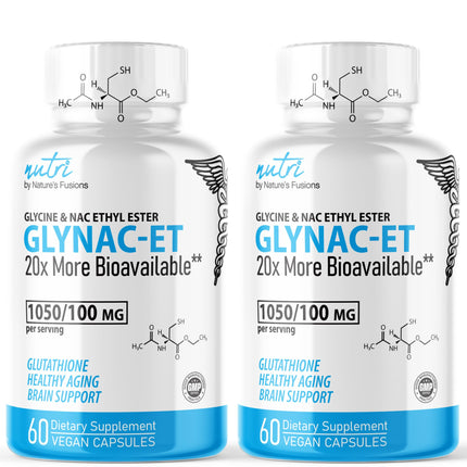 GlyNAC-ET NAC Supplement with Glycine & NACET | 20x Glutathione Support | 120 Capsules (2-Pack)