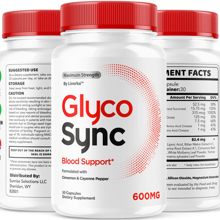 (3 Pack) Glyco Sync Capsules – All-Natural Balance Support, 90 Capsules