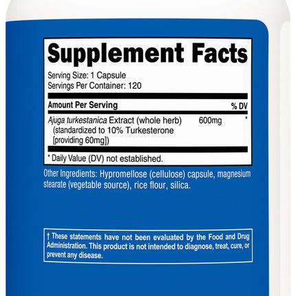 Nutricost Turkesterone 600mg - 120 Capsules | Vegetarian, Non-GMO, Gluten Free
