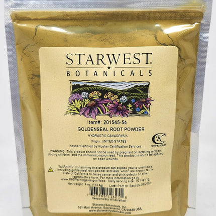 Goldenseal Root Powder Wildcrafted - 4 Oz (113 g) | Starwest Botanicals