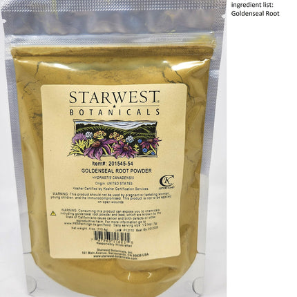 Goldenseal Root Powder Wildcrafted - 4 Oz (113 g) | Starwest Botanicals