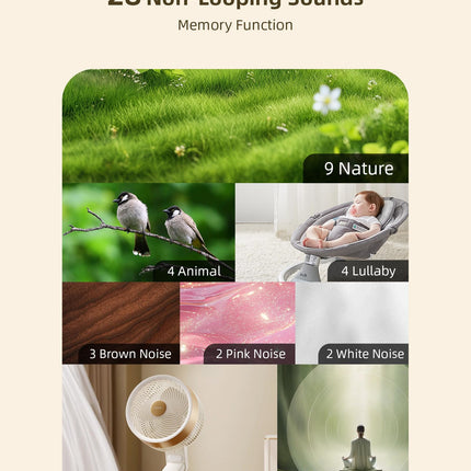 Gorgeous Home Wall Plug White Noise Sound Machine — Office Privacy, Baby Night Feeding, 28 Non-Looping Sounds