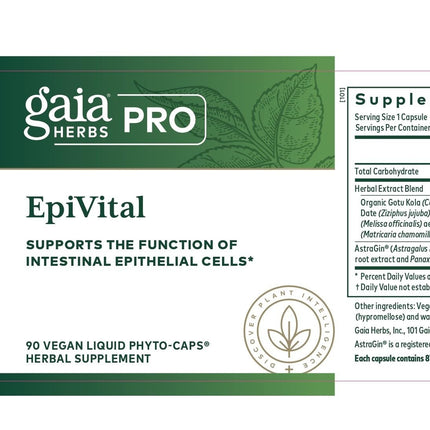 Gaia Herbs PRO EpiVital - Digestive Health Support - 90 Vegan Liquid Phyto-Caps