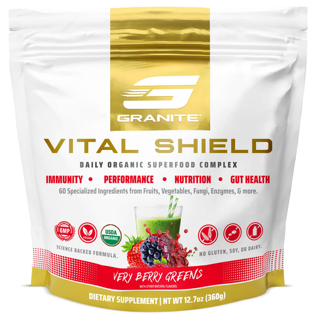Granite Nutrition Vital Shield – Organic Greens + Tart Cherry (Very Berry)