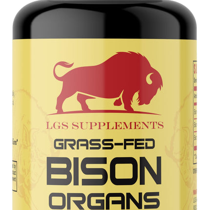 Grass Fed Bison Organ Supplement – Liver, Heart & Kidney | Non-GMO | 180 Capsules