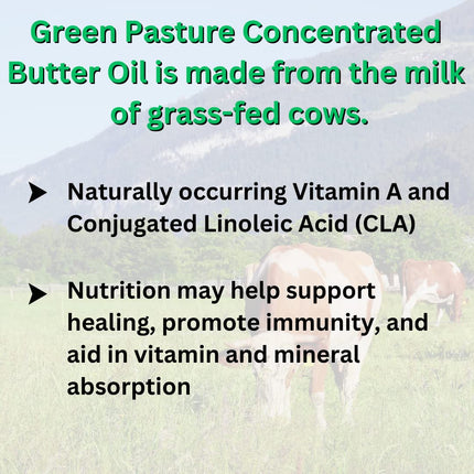 Green Pasture Concentrated Butter Oil Capsules | 120 Capsules | 60 Servings