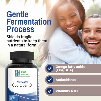 Green Pasture Fermented Cod Liver Oil Orange Flavor - 120 Capsules