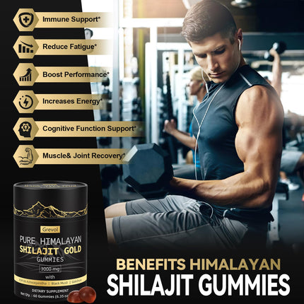 Grevol Himalayan Shilajit Gummies – Gold Grade Shilajit with Ashwagandha