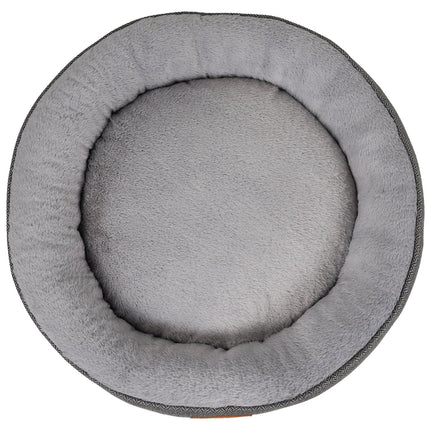 THE BALMORAL | LUXURY HERRINGBONE CALMING DONUT DOG BED