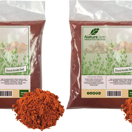 Ground Annatto Seed Powder Bulk Bag 1 lb – Vitamin E Tocotrienols (Pack of 2)