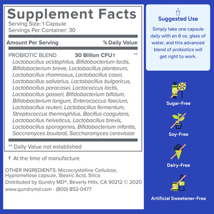 Gundry MD® 24 Strain Probiotic — 30B CFU, 30 Count