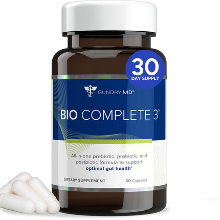Gundry MD Bio Complete 3 — 3-in-1 Probiotics for Digestion, Energy, and Skin | 30 Day Supply