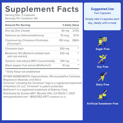 Gundry MD Metabolic Advanced with Berberine – Supports Healthy Metabolism, 120 Count