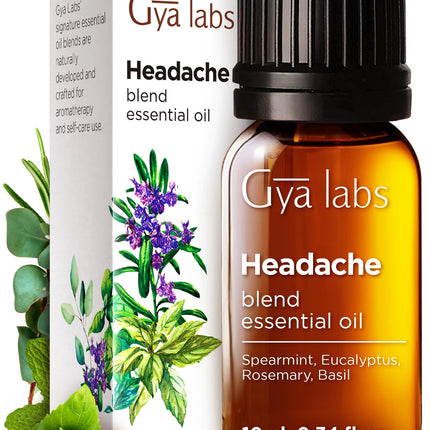 Gya Labs Headache Essential Oil Blend – Diffuser, Aromatherapy & DIY (0.34 Fl Oz)
