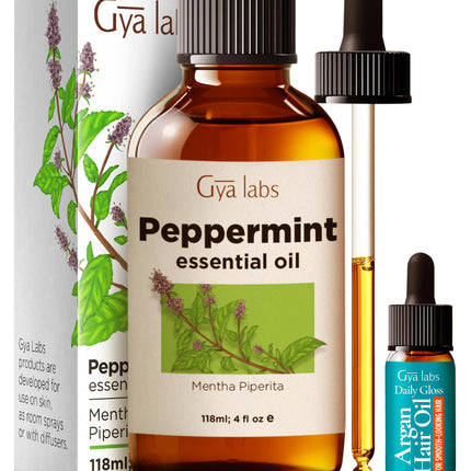 Gya Labs Peppermint Essential Oil for Hair – 4 Fl Oz | Premium Diffuser & Aromatherapy