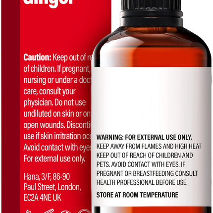 H'ana Ginger Essential Oil 1.02 fl oz | Hair, Skin & Diffuser