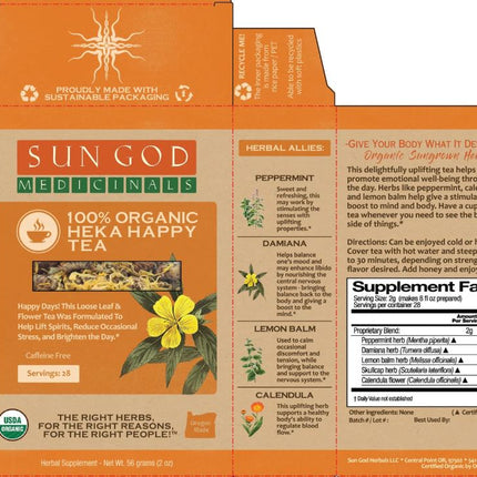 Organic Heka HAPPY Herbal Tea with 10 FREE Tea Bags