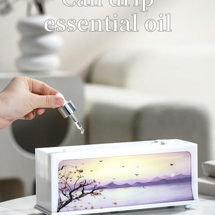 HapIntlNex Essential Oil Diffuser Ultrasonic Fireplace Flame | Auto Shut-Off | 7-Color LED