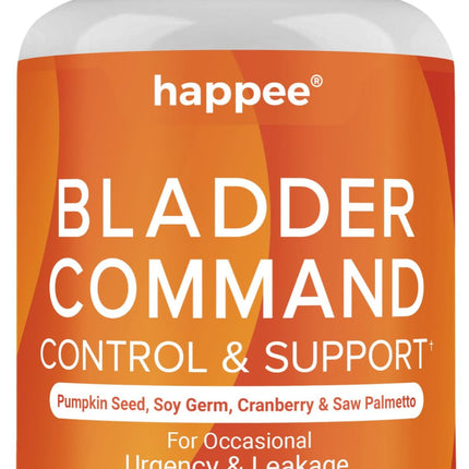 Happee Bladder Command - Bladder Control Supplement for Women & Men, 60 Capsules