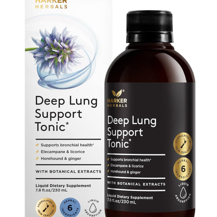 Harker Herbals Deep Lung Support Tonic – Plant-Based Respiratory Formula, 7.8 oz