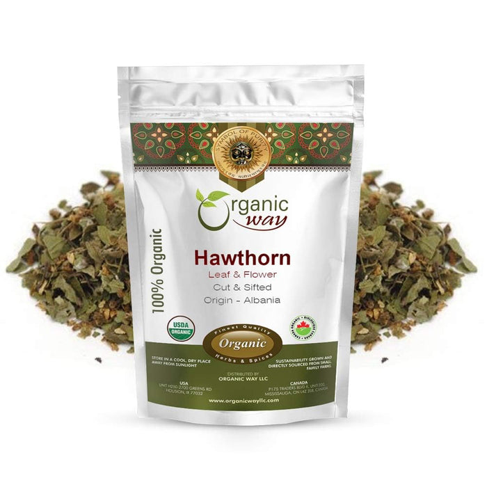 Organic Hawthorn Leaf & Flower Cut & Sifted — Herbal Tea (2 oz) | Albania Origin, Non-GMO, Kosher
