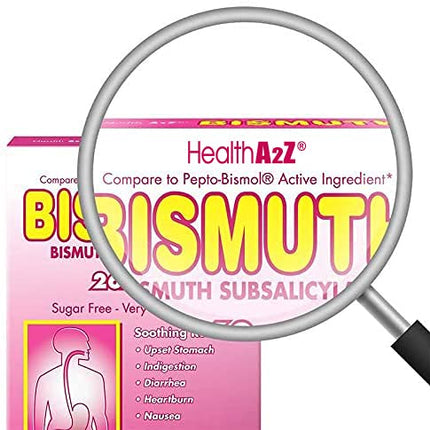 HealthA2Z Bismuth Subsalicylate 262mg | Multi-Symptom Digestive Relief | 24-Pack (288 Tablets)