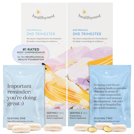HealthyNest 2nd Trimester Prenatal Vitamin | Fetal Brain Development Support | 31 Day Supply