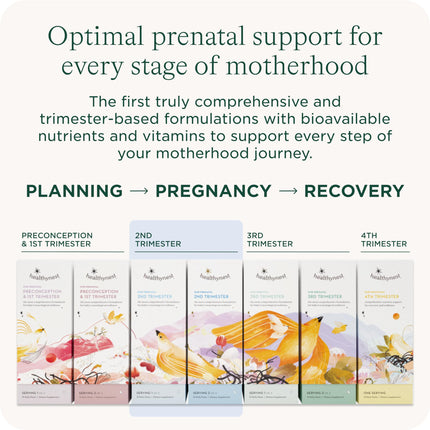 HealthyNest 2nd Trimester Prenatal Vitamin | Fetal Brain Development Support | 31 Day Supply