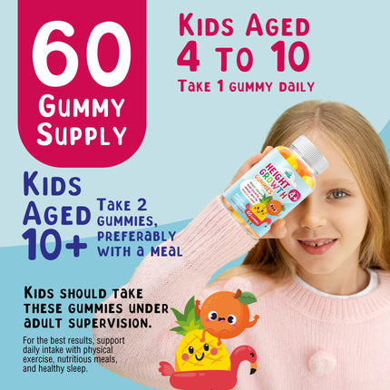 Height Growth Gummies Supplement - Kids Teens Height Increaser Maximizer Grow Taller Vitamins