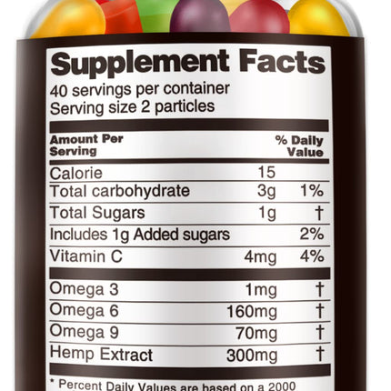 Hemp Gummies Edibles – Advanced Extra Strength Hemp Oil (Low Sugar, 5 Packs)