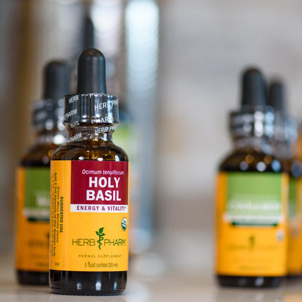 Herb Pharm Holy Basil (Tulsi) Liquid Extract – Certified Organic, Energy & Vitality (4 oz)