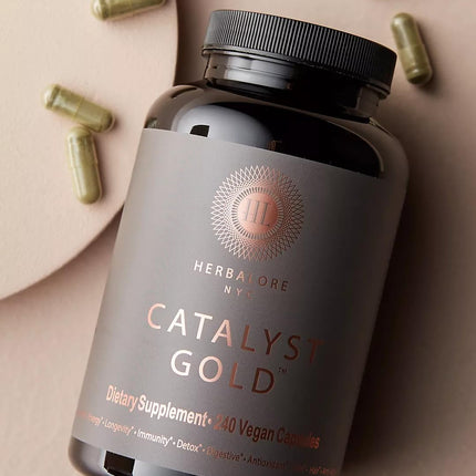 Herbalore Catalyst Gold – Natural Superfood for Immunity, Digestion, Hair & Skin (240 Capsules)