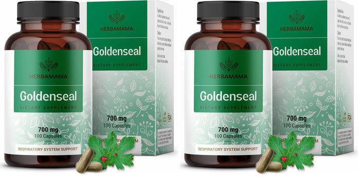 Goldenseal Root Capsules 700mg - Immune & Respiratory Support | Vegan, Non-GMO (Pack of 2)