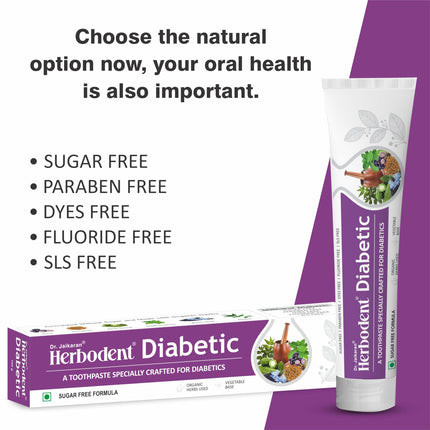 Herbodent Diabetic Toothpaste – 3.53 oz Pack of 2 | SLS & Sugar-Free | 7 Organic Herbs
