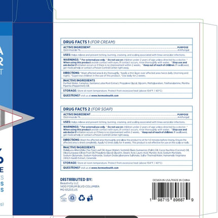 Hermon Tinea Versicolor Treatment Kit – Fast-Acting Cream 2oz & Soap 4oz