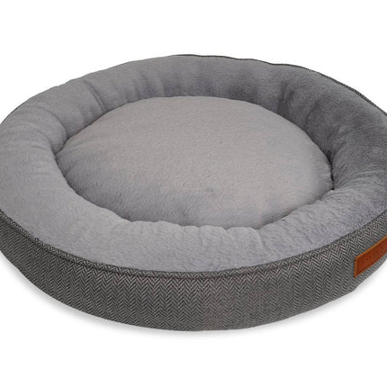 THE BALMORAL | LUXURY HERRINGBONE CALMING DONUT DOG BED