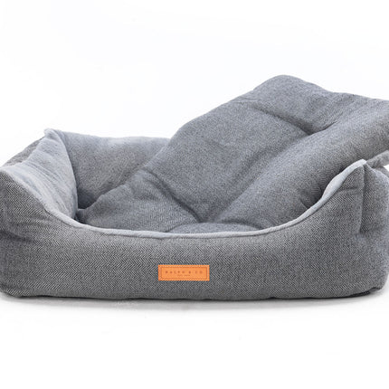 THE BALMORAL | LUXURY HERRINGBONE BOLSTER DOG BED