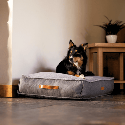 THE BALMORAL | LUXURY HERRINGBONE FLAT PILLOW DOG BED