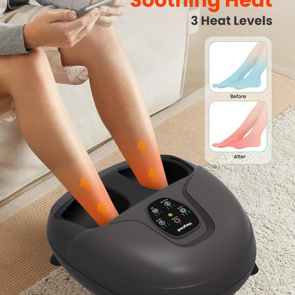 Heycool Shiatsu Foot Massager with Heat — Kneading, Remote, Size 14