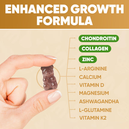HighSpot Height Growth Gummies – Calcium 100mg, Vitamin K2 D3 25mcg, Magnesium Glycinate, Zinc