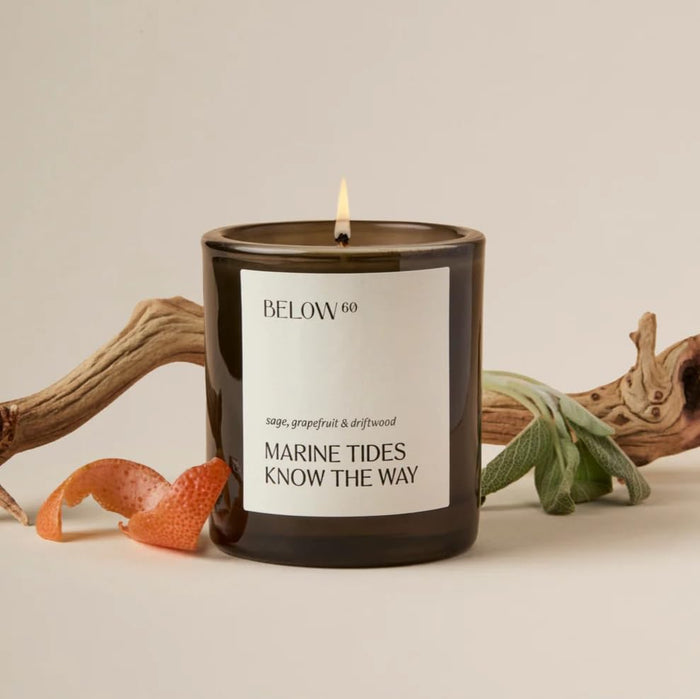 Hilary Duff’s Below 60 Scented Candle – Sage, Grapefruit & Driftwood (7.2oz) – Paraffin-Free Soy Wax
