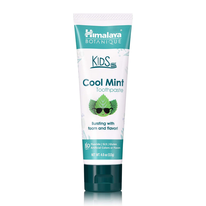 Himalaya Botanique Kids Toothpaste - Fluoride Free, Cool Mint, 4 oz | Vegan & Cruelty-Free
