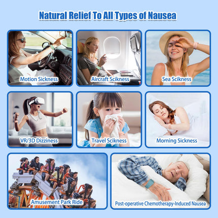 Hion Motion Sickness Wristbands — Natural Acupressure Relief (3 Pairs)