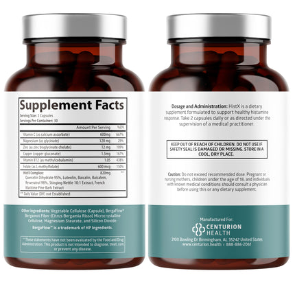Histx Support Supplement – Quercetin, Stinging Nettle, Vitamin C & Pine Bark | 60 Vegan Capsules
